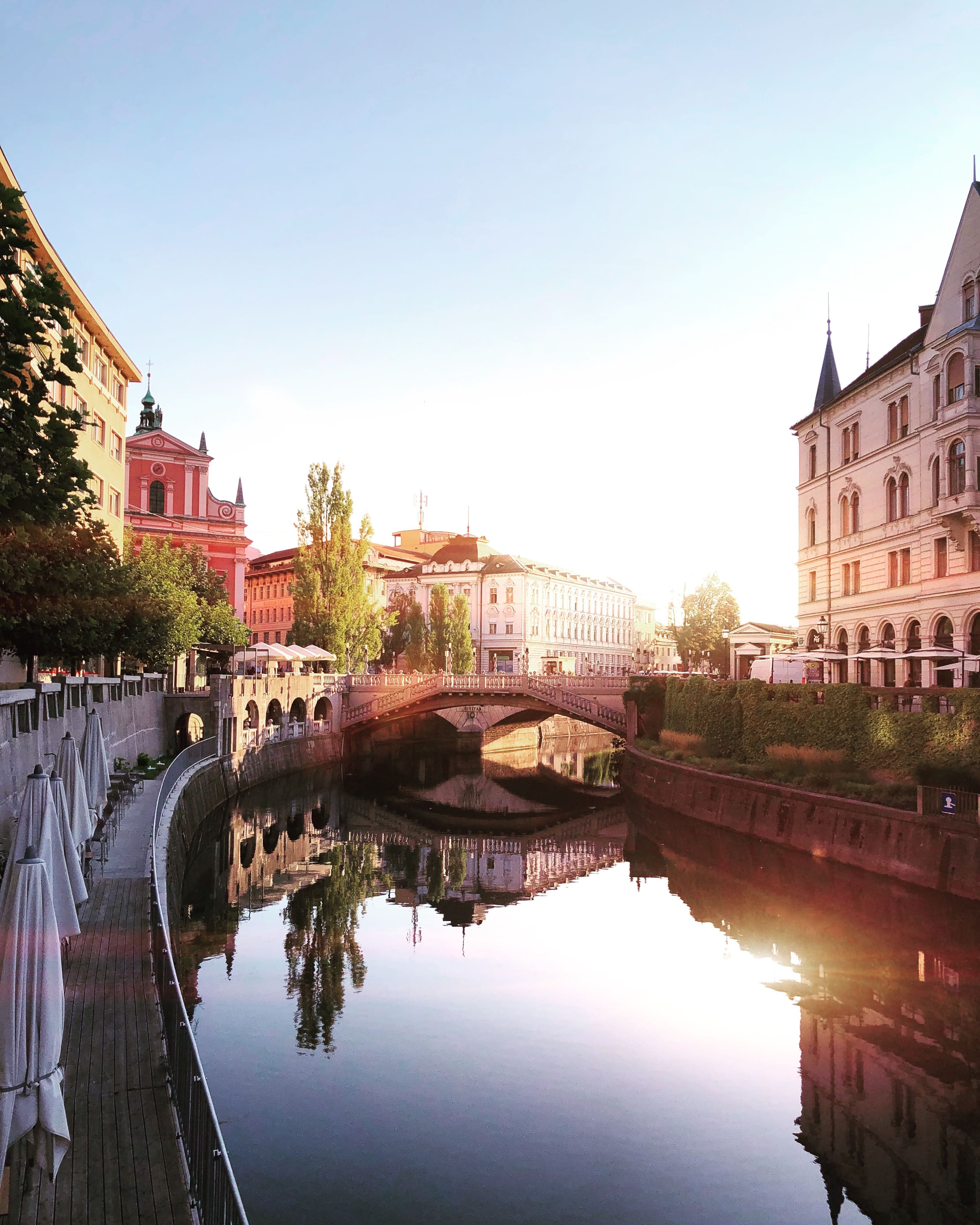 Ljubljana river in the capital city of Slovenia