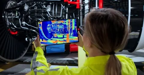 Advanced aerospace technology concept highlighting AI, aircraft digitalisation, sustainability, and innovation trends shaping the European aerospace industry