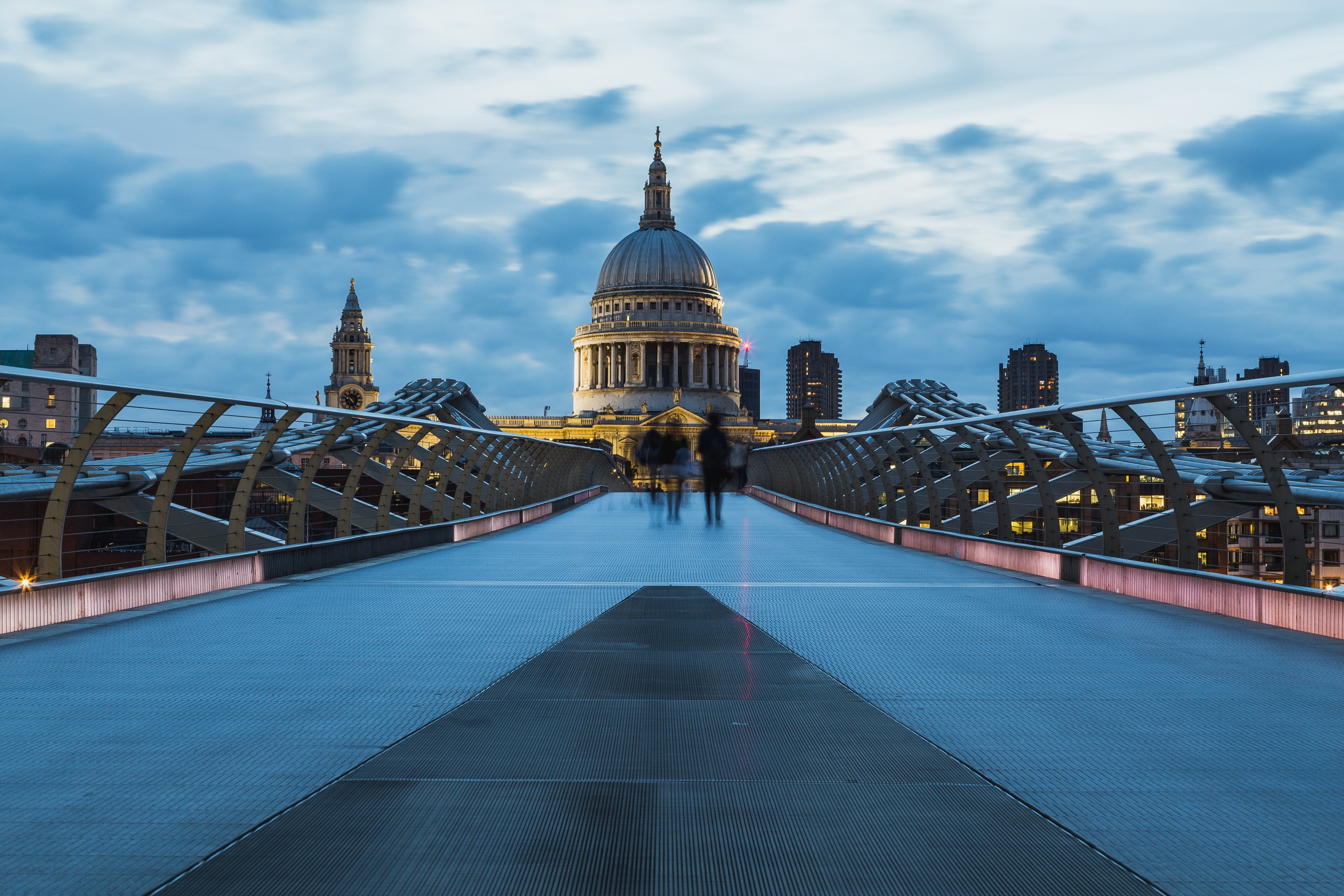 London Millennium Footbridge fascinating evening view, UK EOR services, 