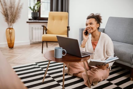 woman working from home